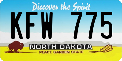 ND license plate KFW775