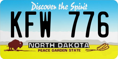 ND license plate KFW776