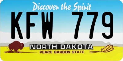 ND license plate KFW779
