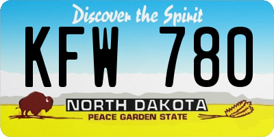 ND license plate KFW780