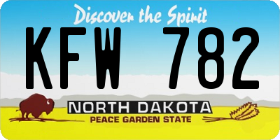 ND license plate KFW782