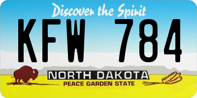 ND license plate KFW784