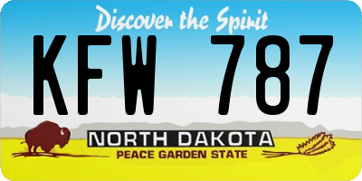 ND license plate KFW787