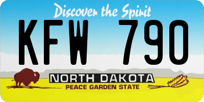 ND license plate KFW790