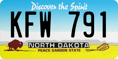 ND license plate KFW791