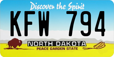 ND license plate KFW794