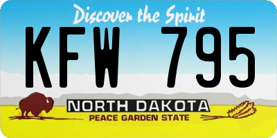 ND license plate KFW795