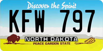ND license plate KFW797