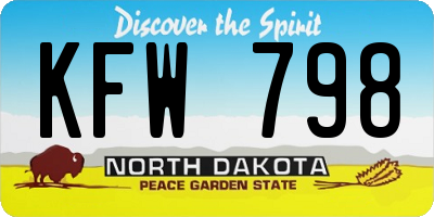 ND license plate KFW798