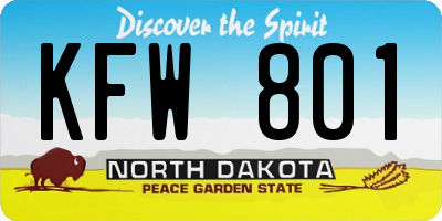ND license plate KFW801