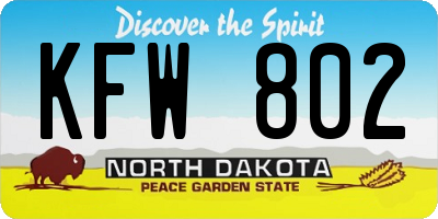 ND license plate KFW802