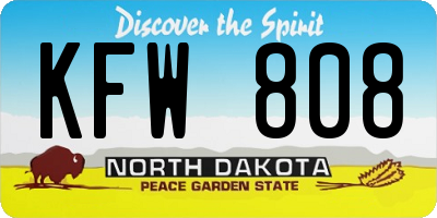 ND license plate KFW808