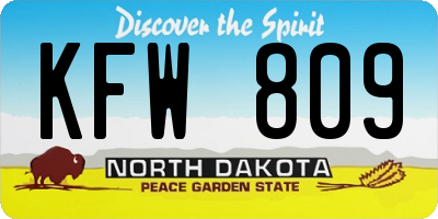 ND license plate KFW809