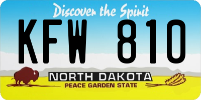 ND license plate KFW810