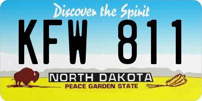 ND license plate KFW811