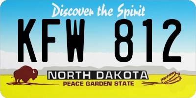 ND license plate KFW812