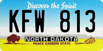 ND license plate KFW813