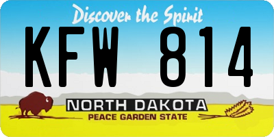 ND license plate KFW814