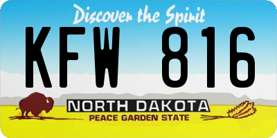 ND license plate KFW816