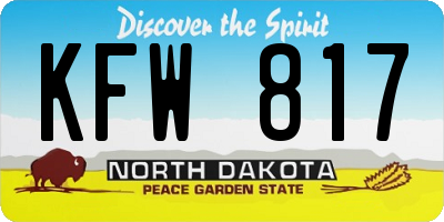 ND license plate KFW817