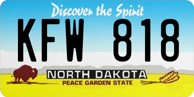 ND license plate KFW818