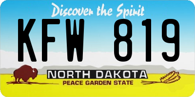 ND license plate KFW819