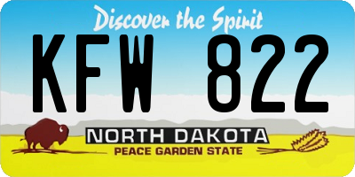 ND license plate KFW822
