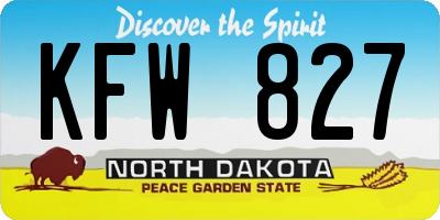 ND license plate KFW827