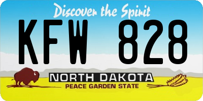 ND license plate KFW828