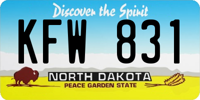 ND license plate KFW831