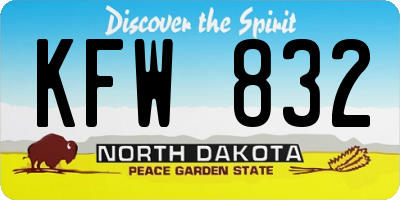 ND license plate KFW832