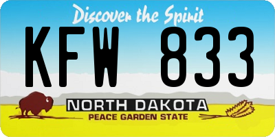 ND license plate KFW833