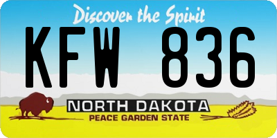 ND license plate KFW836