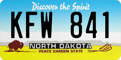 ND license plate KFW841