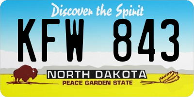 ND license plate KFW843