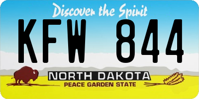 ND license plate KFW844