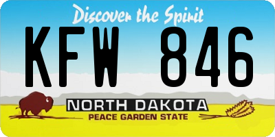 ND license plate KFW846