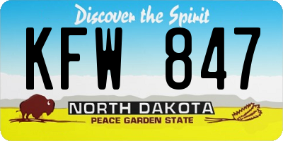 ND license plate KFW847