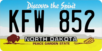 ND license plate KFW852
