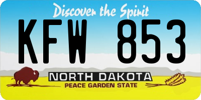 ND license plate KFW853