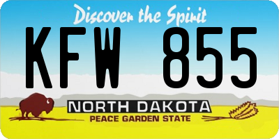 ND license plate KFW855