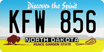 ND license plate KFW856