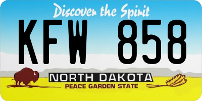 ND license plate KFW858