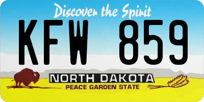 ND license plate KFW859
