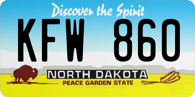 ND license plate KFW860