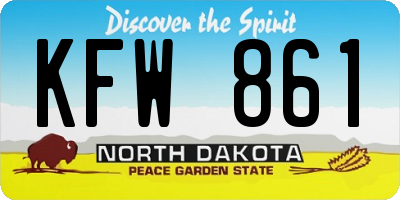 ND license plate KFW861