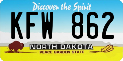 ND license plate KFW862