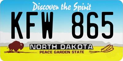 ND license plate KFW865