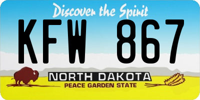 ND license plate KFW867