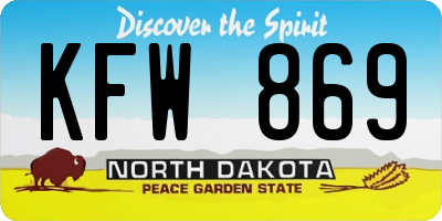 ND license plate KFW869